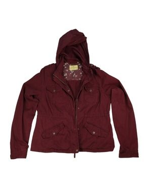 Prince & Fox Maroon Utility Jacket XL Hooded Cargo Military Jacket
